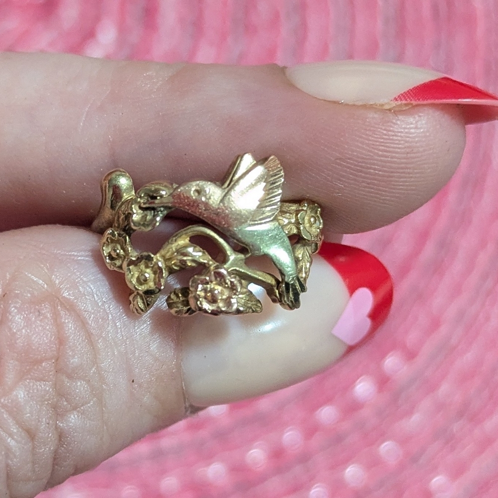 Gold Hummingbird Ring